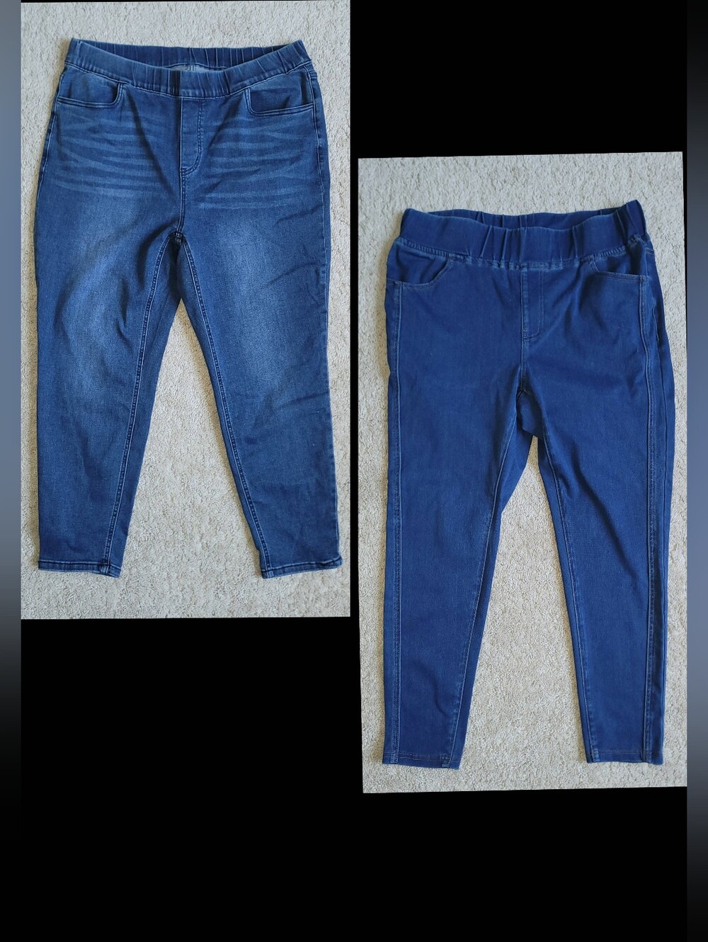 Bloomchic Denim Pull-On Elastic Waist Crop Jeans, Women's Size 18, Stretch Blue